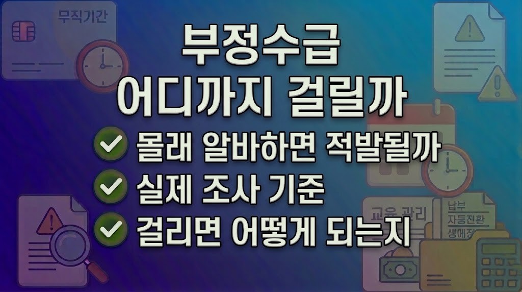 실업급여 부정수급 어디까지 걸릴까? 실제 적발 기준 정리