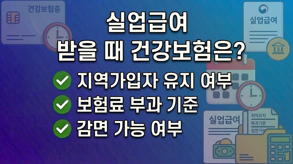 실업급여를 받는 동안 건강보험은 어떻게 처리될까
