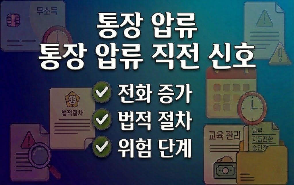 통장 압류 전 단계에서 나타나는 주요 경고 신호 설명 이미지
