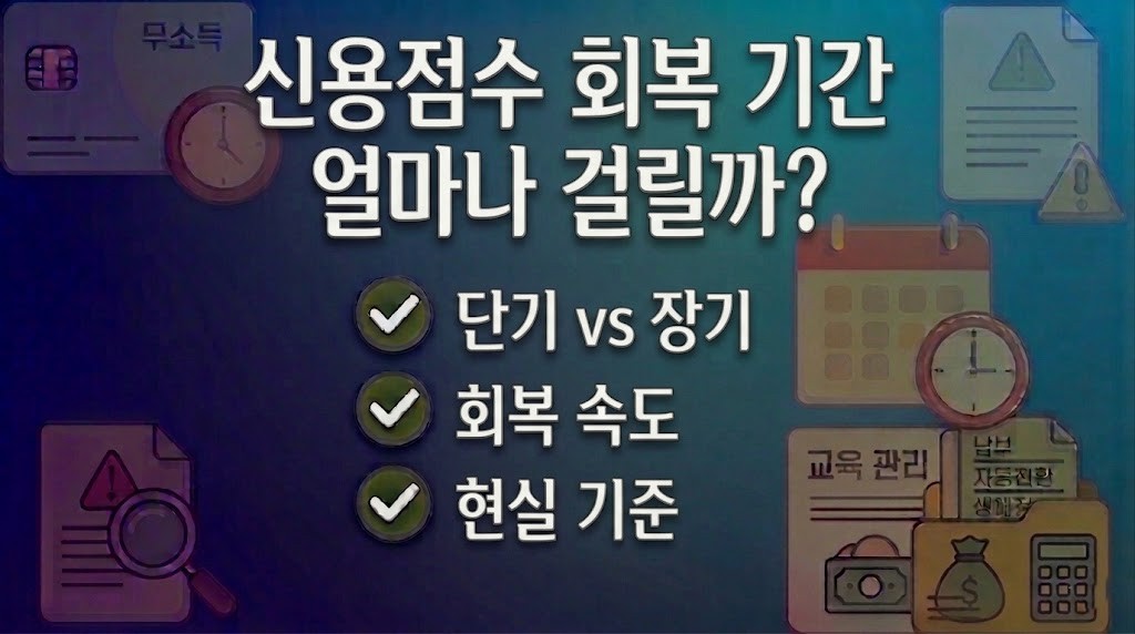 신용점수 회복 기간과 회복 속도에 영향을 주는 요소 설명 이미지