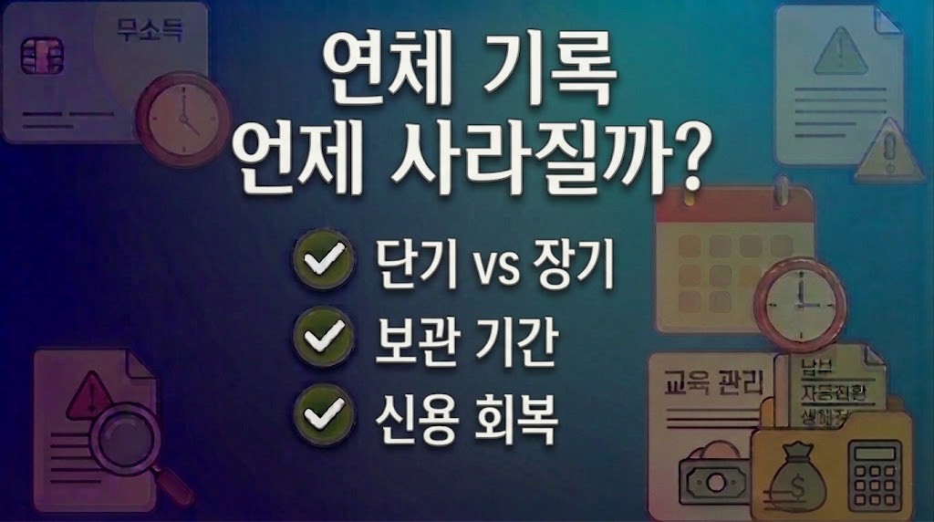 연체 기록 유지 기간과 삭제 시점, 신용 회복 과정 설명 이미지