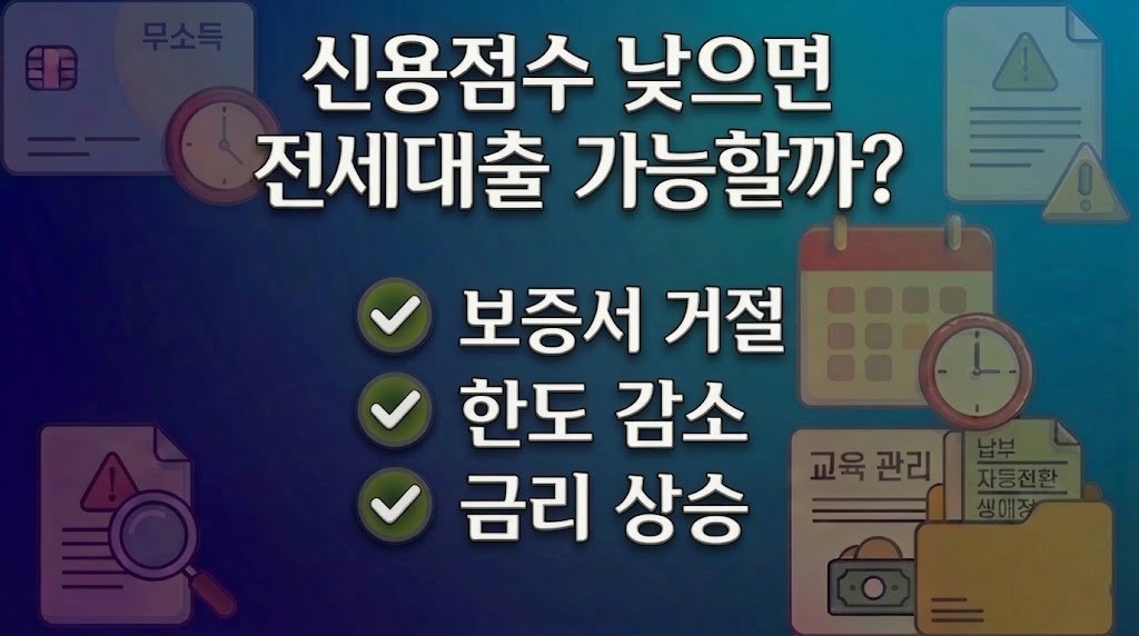 신용점수 낮으면 전세대출 가능할까?