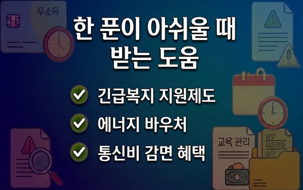 통장 압류와 무직 기간, 생활비를 줄여주는 정부 지원 제도 3가지