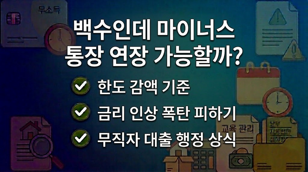 퇴사 후 마이너스 통장 만기 연장 될까? 전 국민 필수 한도 방어 가이드