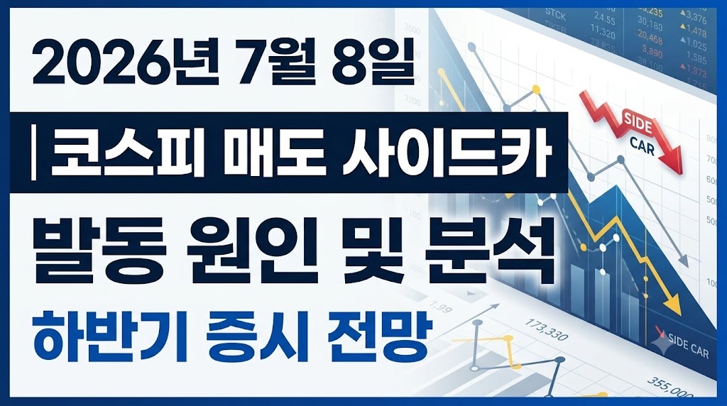 2026년 7월 8일 코스피 매도 사이드카 발동 원인 및 향후 하반기 증시 전망 분석